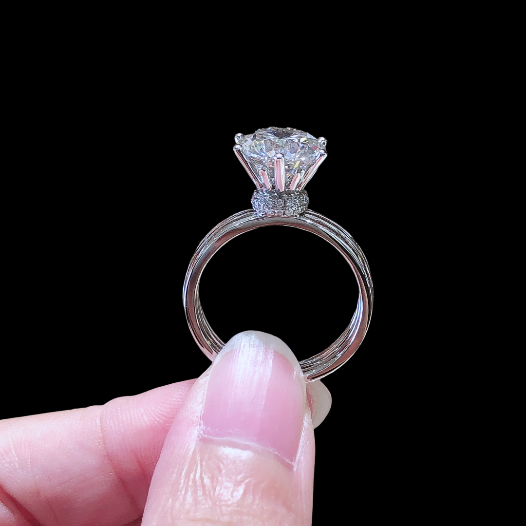 3.13 ct Round Brilliant Lab Diamond Ring – 18K White Gold