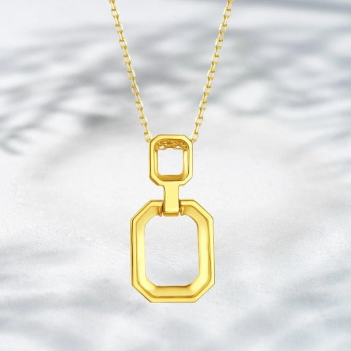 Modern Orbit | Natural Diamond Pendant Necklace (18K Gold)