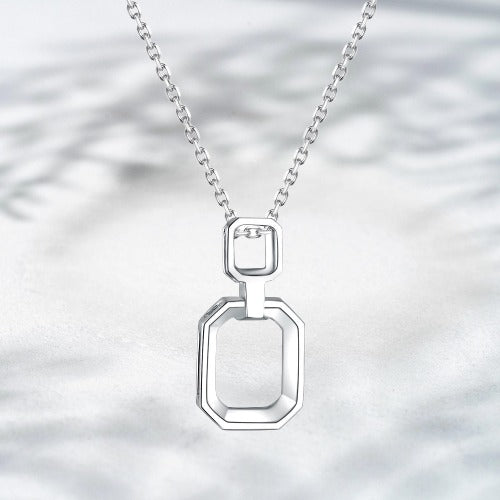 Modern Orbit | Natural Diamond Pendant Necklace (18K Gold)