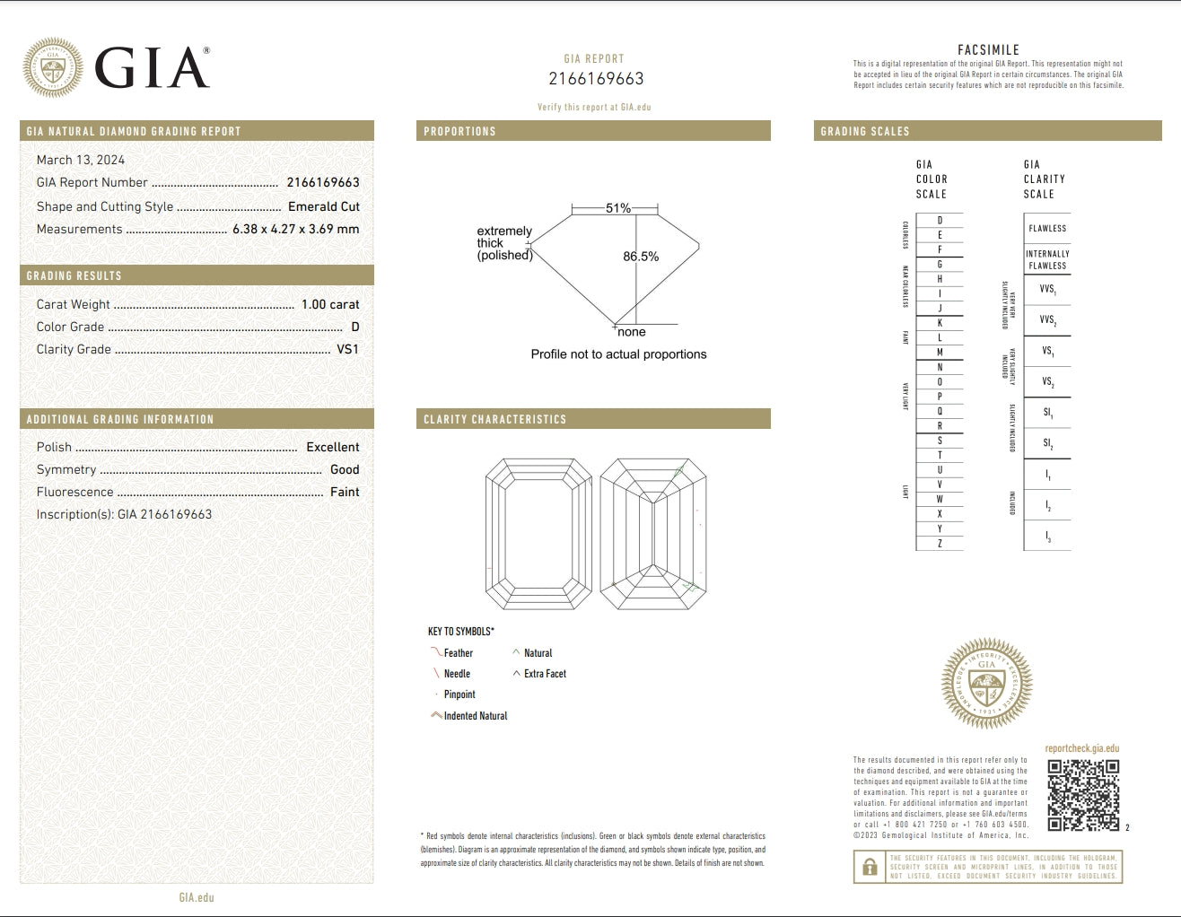 D Color Emerald Cut Diamond – 1.00 Carat, VS1 (GIA Certified)
