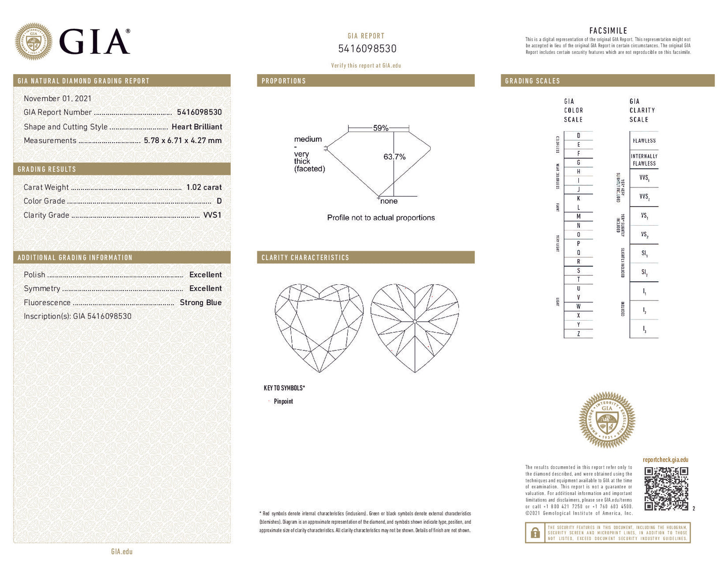 GIA-Certified 1.02 ct Heart-Shaped Diamond – D Color, VVS1 Clarity