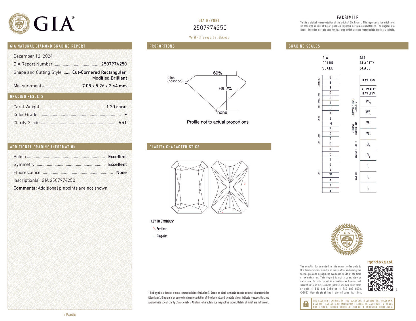 GIA-Certified 1.20 ct Radiant-Cut Diamond – F Color, VS1 Clarity