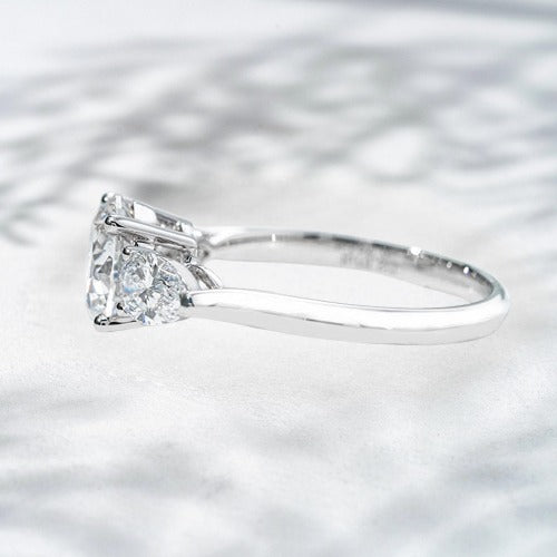 Eclipse Trio – 18K White Gold Three-Stone Lab Diamond Ring
