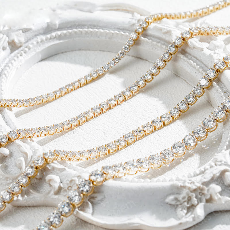 Sundown Line – 18K Yellow Gold Lab Diamond Tennis Bracelet (4.1 mm, ~11.3 ct, 7 in)