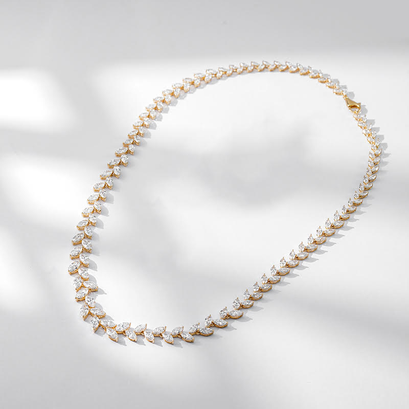 Golden Reverie – 18K Yellow Gold Lab Diamond Tennis Necklace