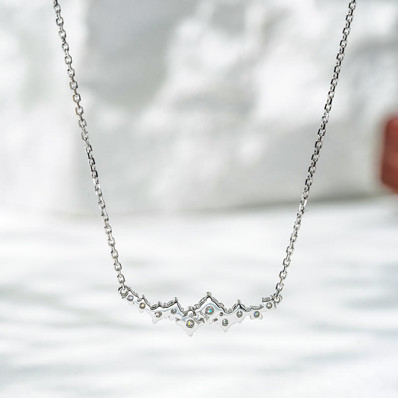 Celestial Curve – 18K White Gold Lab Diamond Necklace