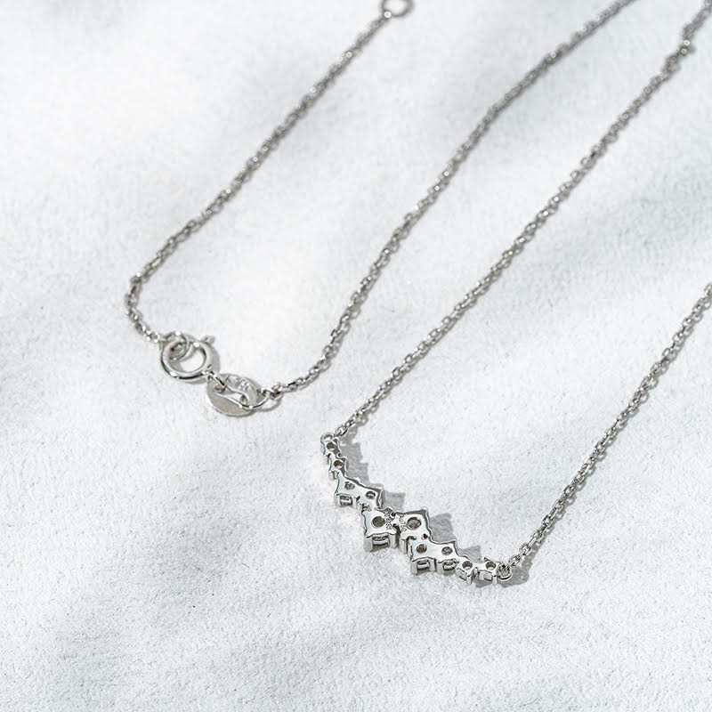 Celestial Curve – 18K White Gold Lab Diamond Necklace