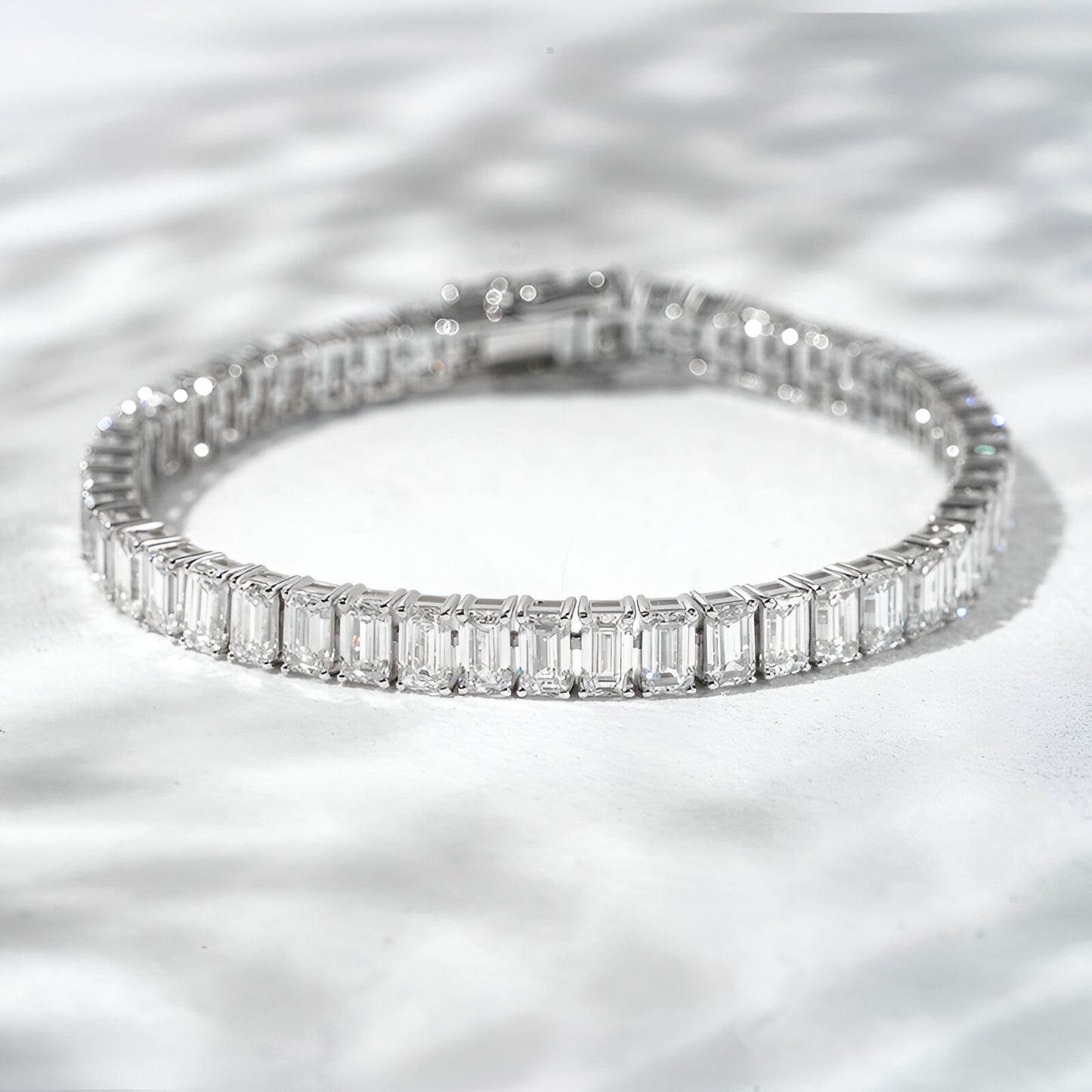 QOB “Empire Cut” Lab Diamond Bracelet ~15.28 carats in 18 k Solid Gold