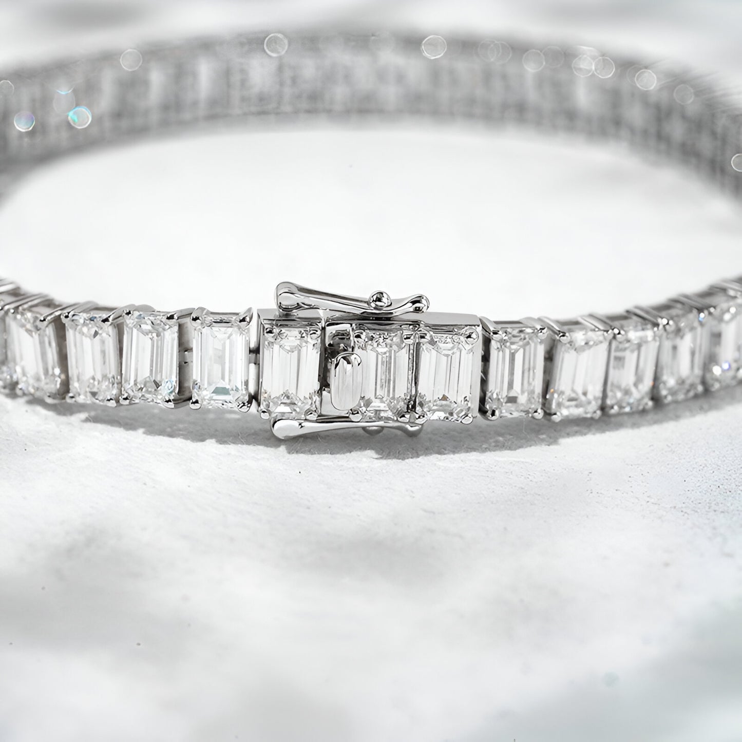 QOB “Empire Cut” Lab Diamond Bracelet ~15.28 carats in 18 k Solid Gold
