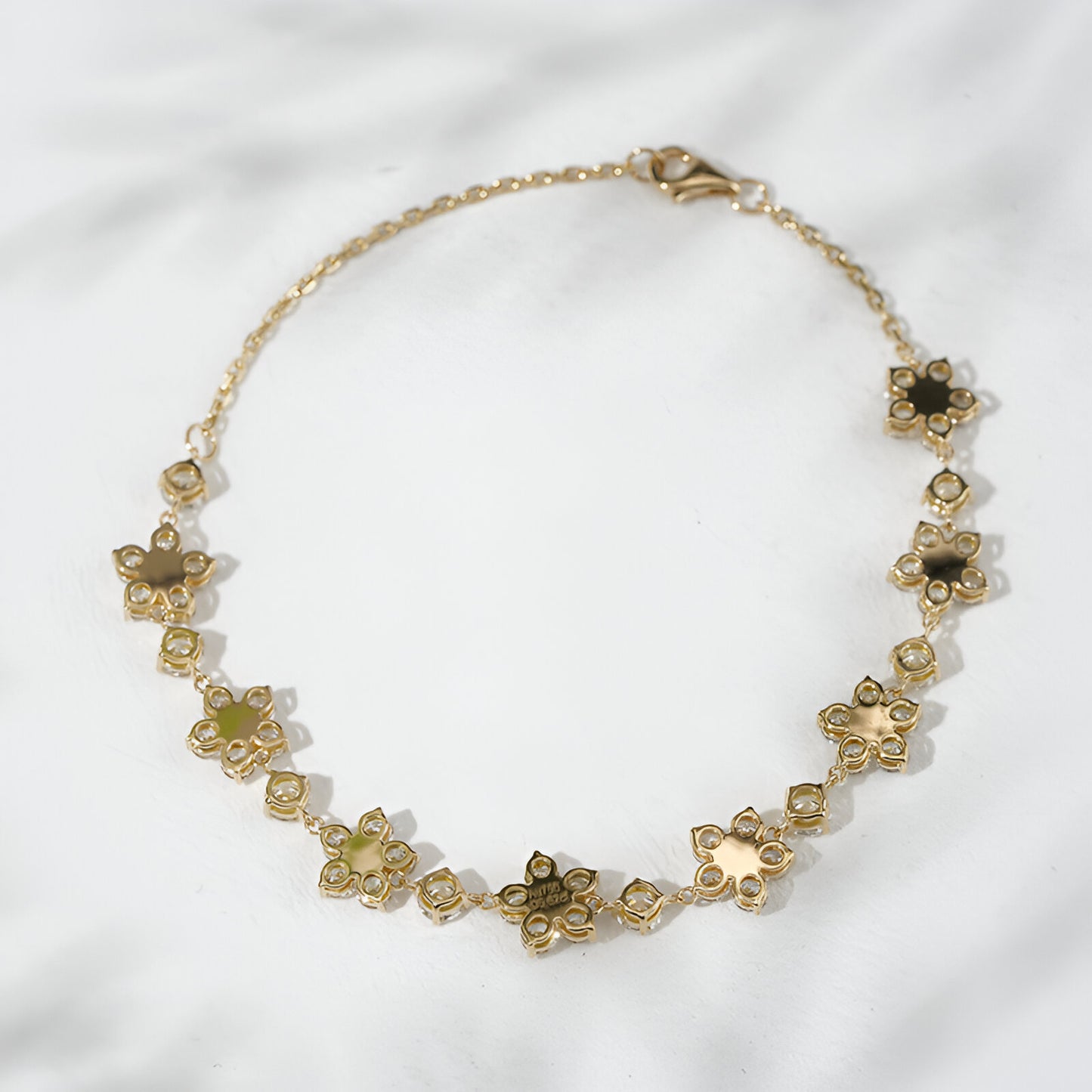 QOB “Eternal Bloom” Lab Diamond Bracelet ~5.62 carats in Solid 18K Gold