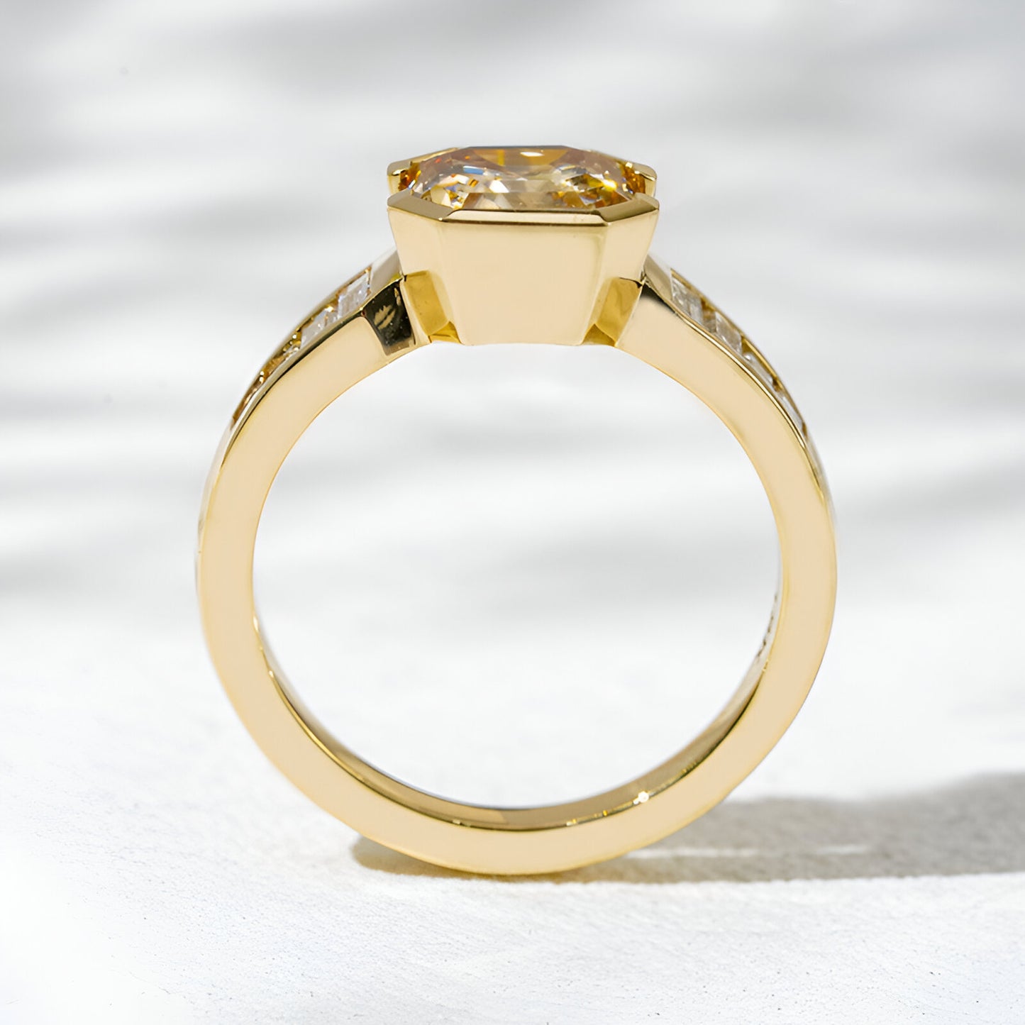 QOB “Champagne Spark” Lab Diamond Ring ~2.13 ct in Solid 18K Yellow Gold