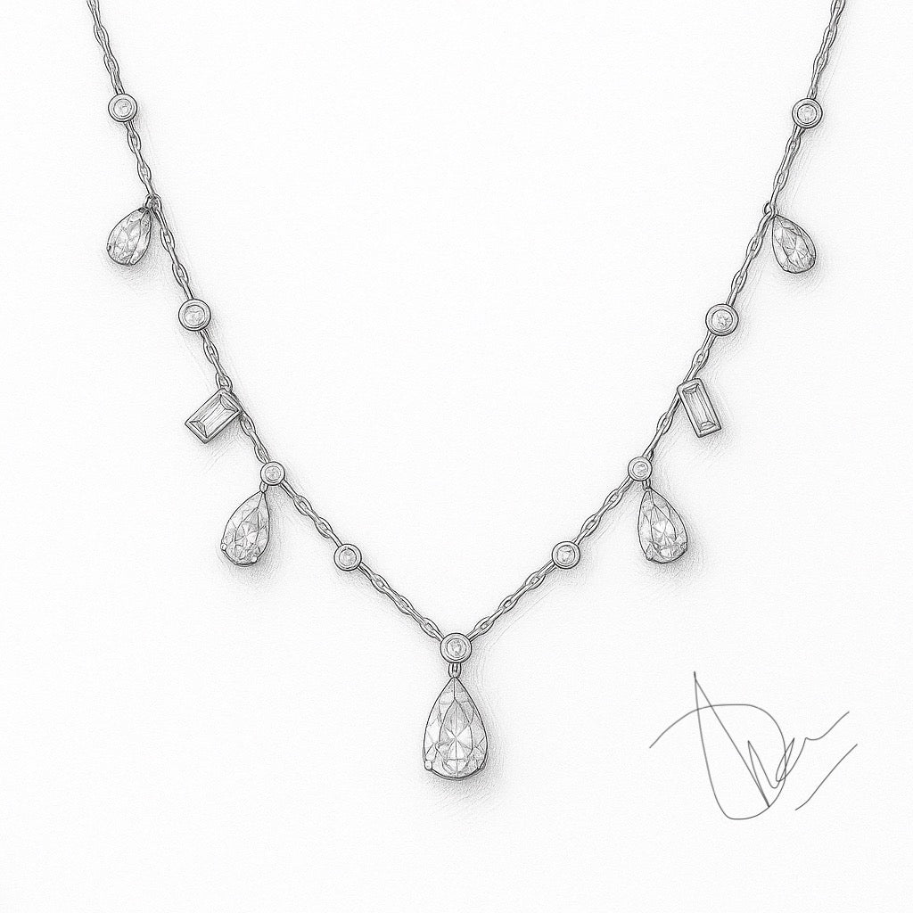 Scarlet Whisper Necklace – Red Gem & Diamond White Gold Necklace | QOB Jewelry