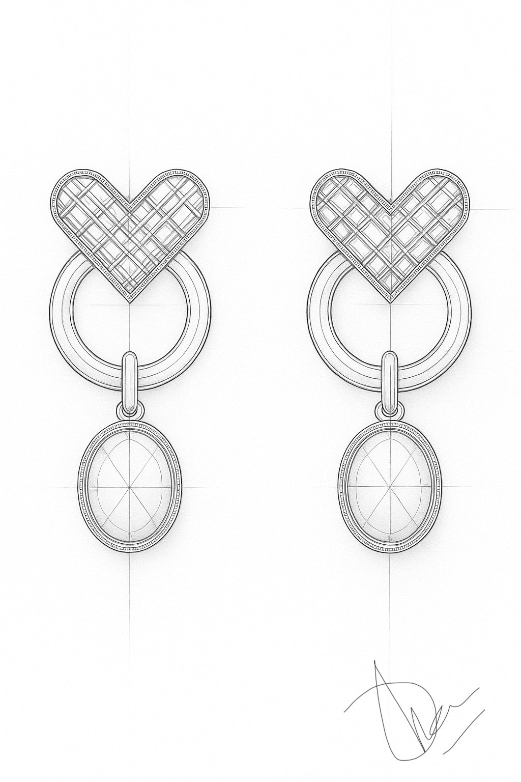 Royal Heart & Soul Earrings – 18K Gold with Burma Spinel & Sapphire | QOB Jewelry