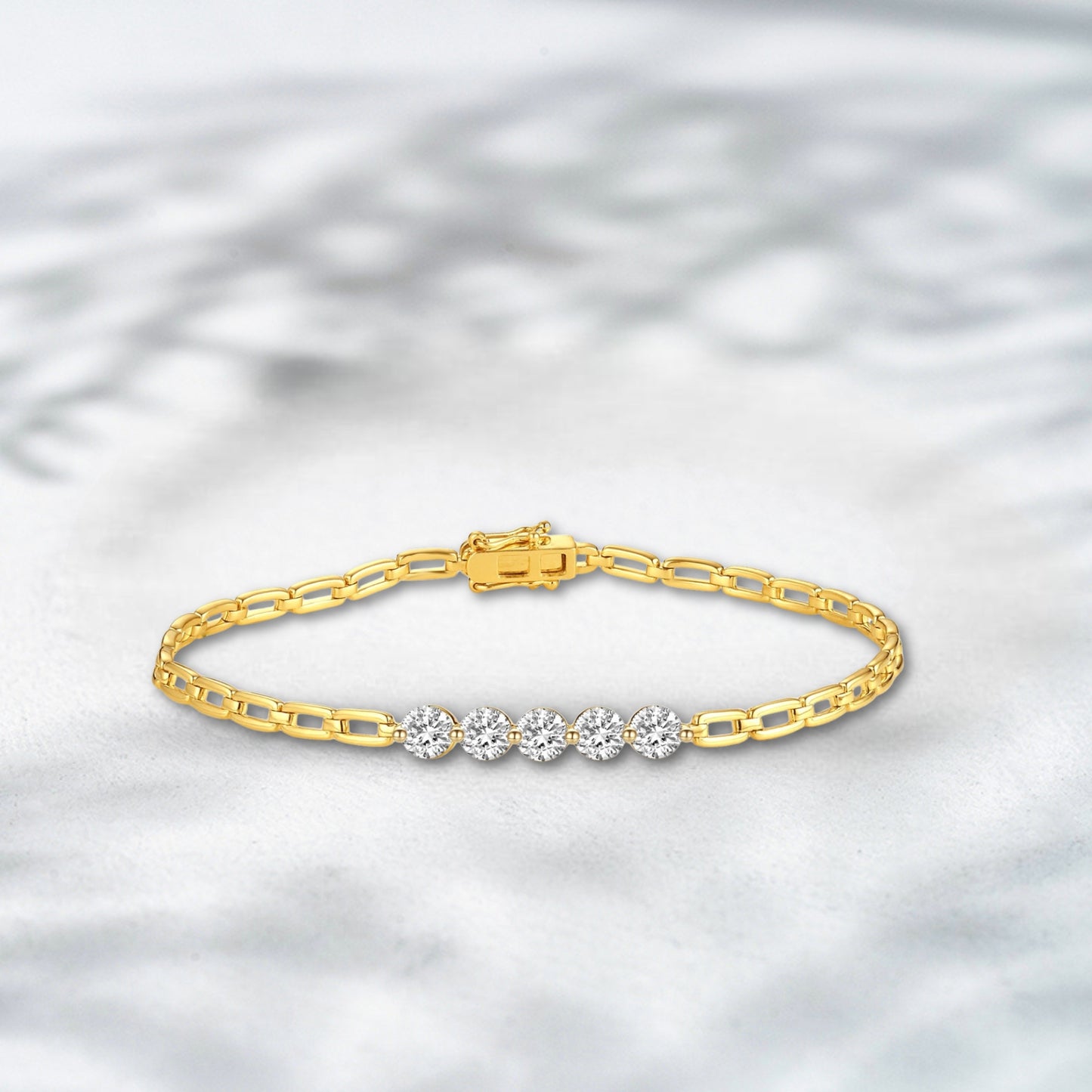 Linked Radiance natural Diamond Bracelet – 1.083 ct 18K Yellow Gold