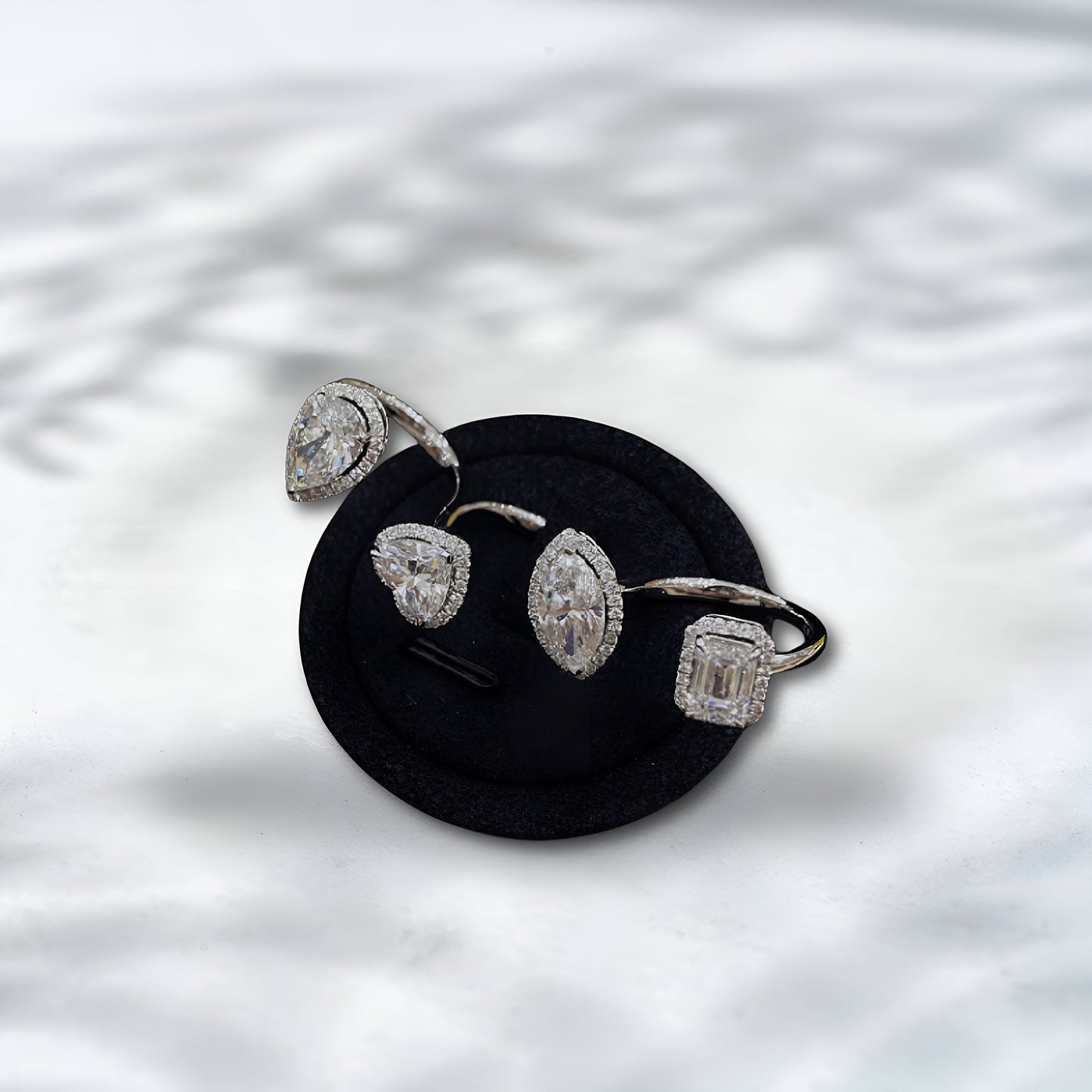 QOB Queen’s Emblem Open Diamond Ring 6.68 ct in 18k white gold