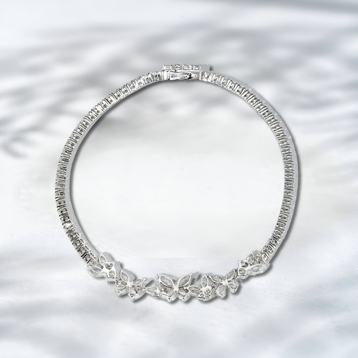 QOB “Midnight Bloom” Lab Diamond Bracelet ~7.113 carats in Solid 18K Gold