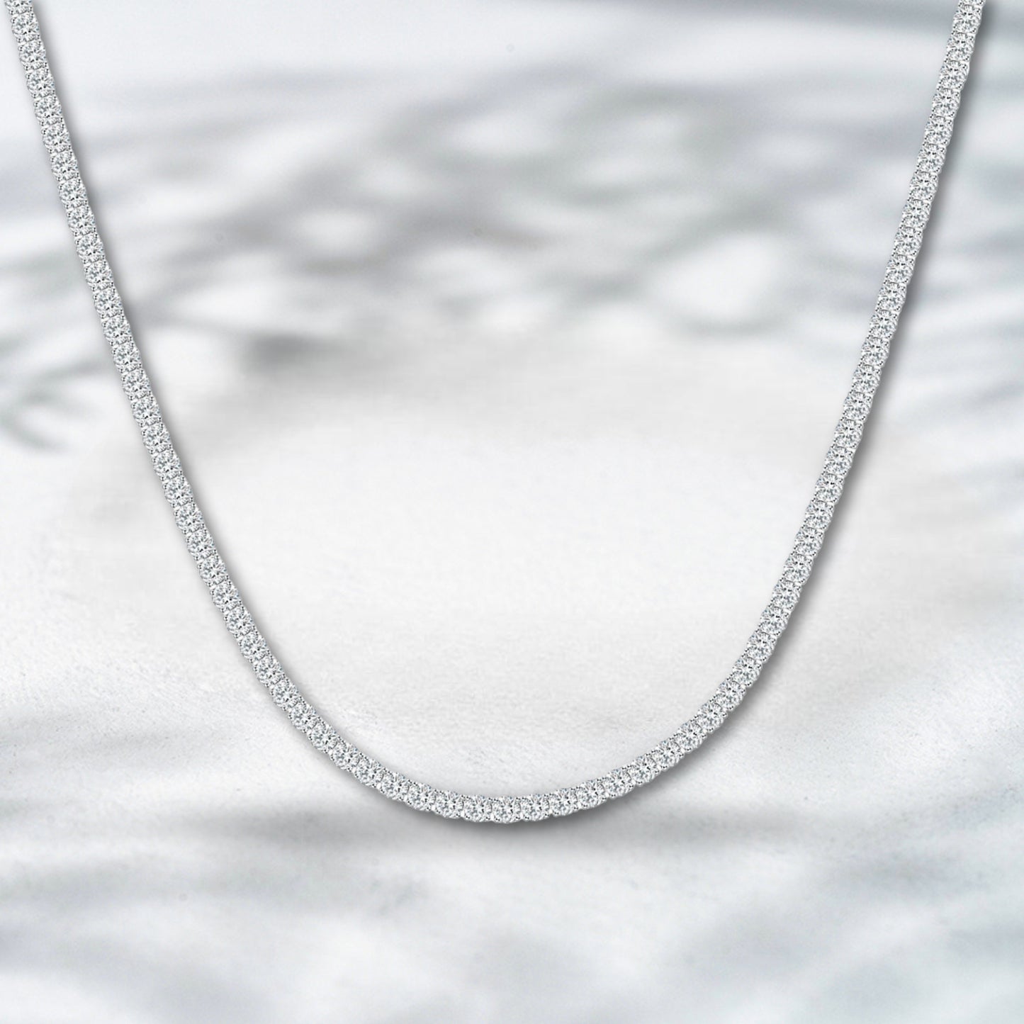 QOB Celestial Thread – 8.377ct Lab Diamond Tennis Necklace in Platinum PT950