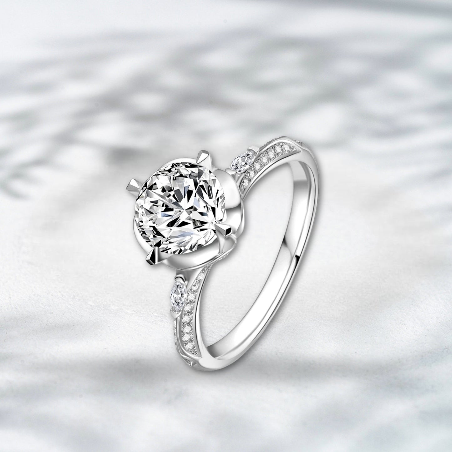 QOB Celestia Bloom – 2.55ct Lab Diamond Engagement Ring in Platinum
