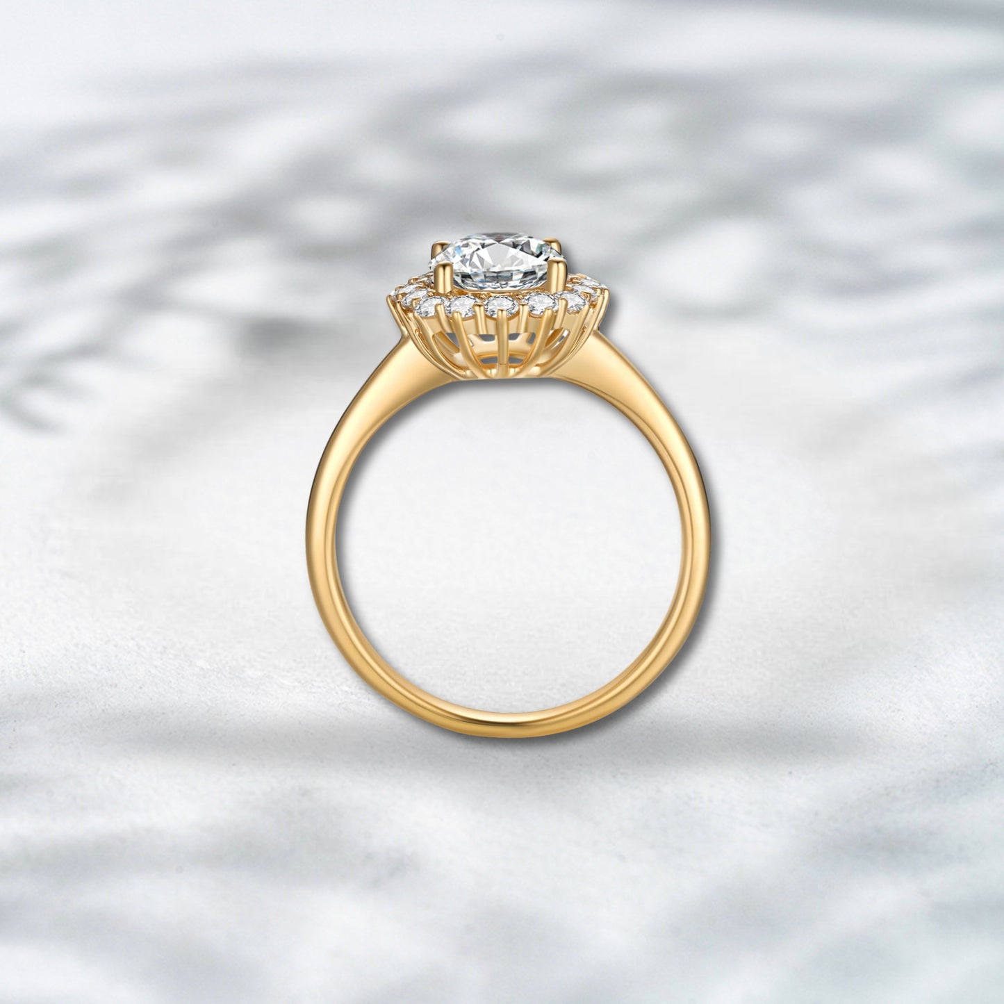 Golden Bloom 1.82 ct Oval Lab Diamond Halo Ring in 18K Yellow Gold