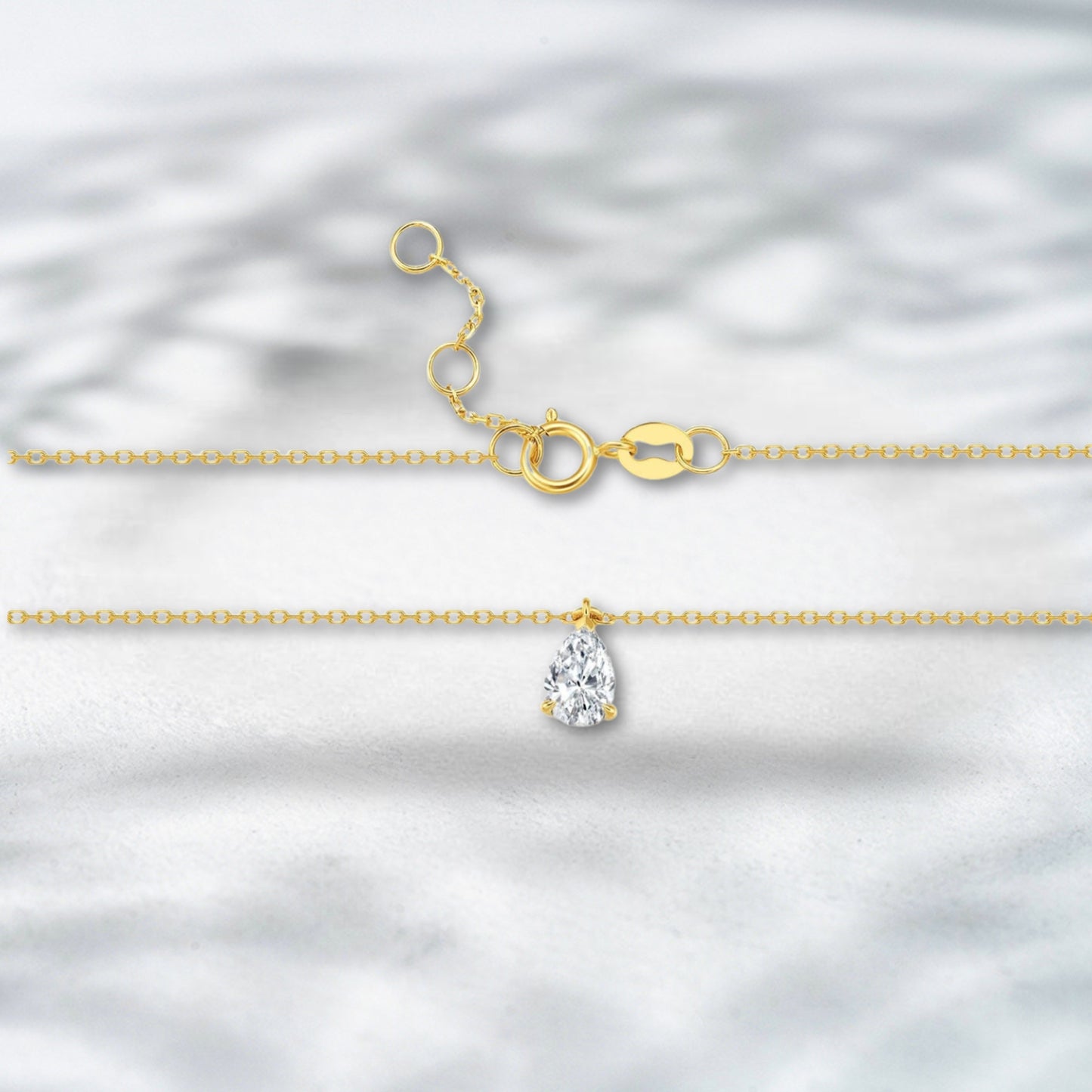 QOB Glowthread Pear Bracelet | 0.52 ct 18K Yellow Gold & Lab Diamond