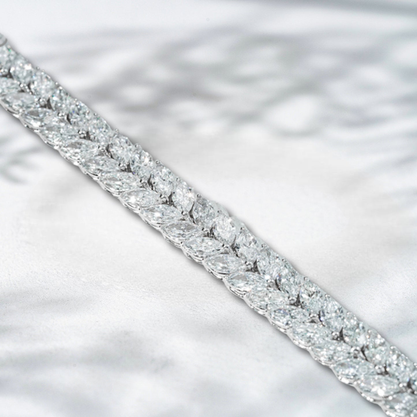 QOB Silver Reign – 15.01ct in 18K White Gold Lab Diamond Bracelet