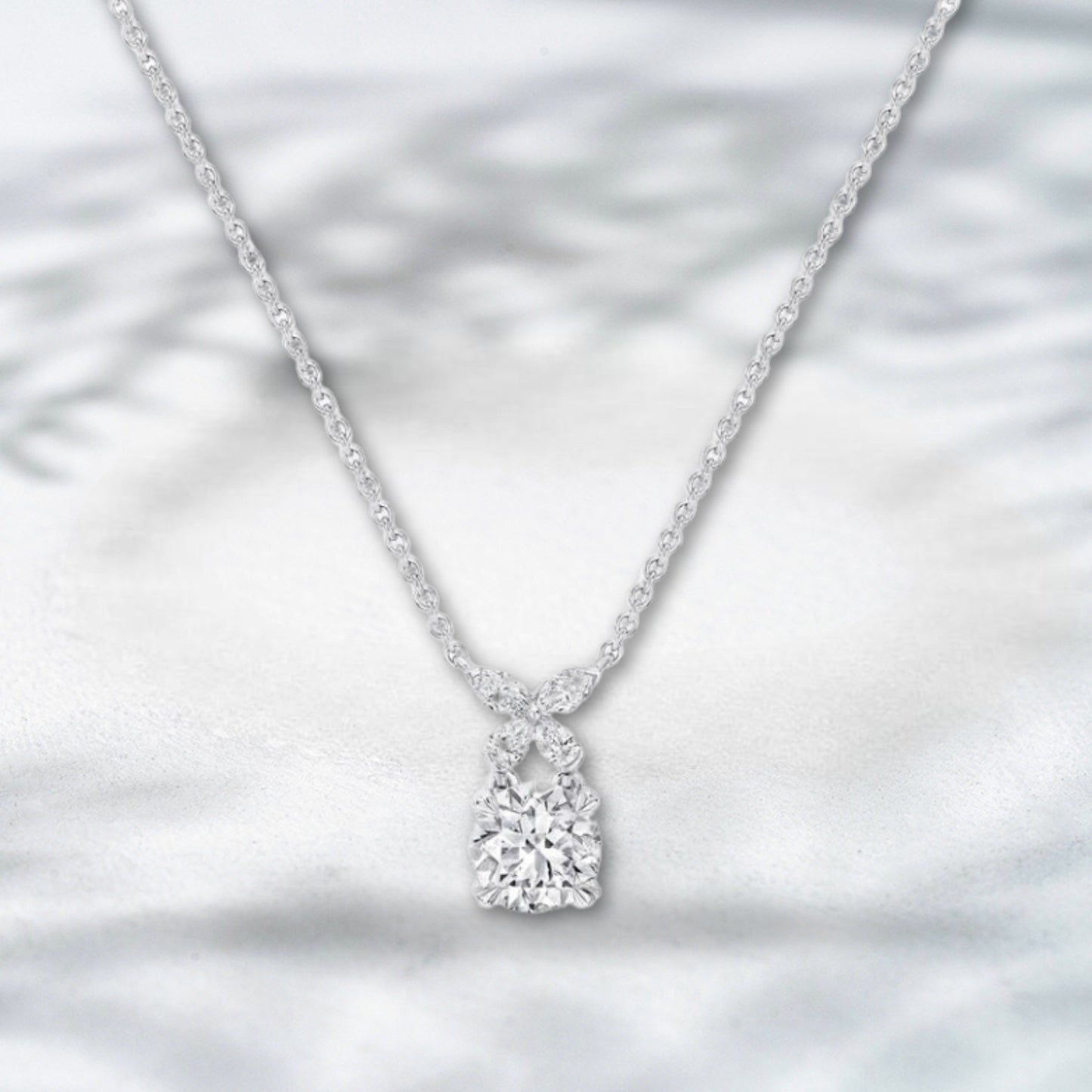 QOB Fleur Drop Pendant | 1.042ct Lab Diamond in Platinum Pt950