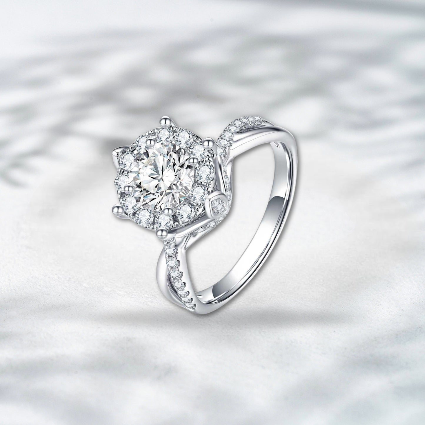 QOB Petalfire 1.52ct Lab Diamond Cluster Ring in 18K White Gold