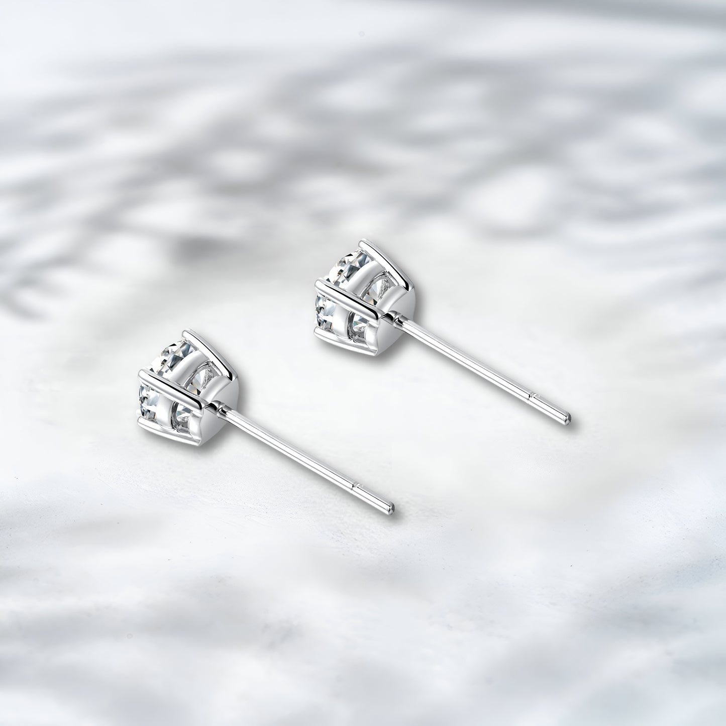 QOB Eternal Spark Lab Diamond Stud Earrings — 2.00 ct Each | 18K White Gold | 4.00 ct