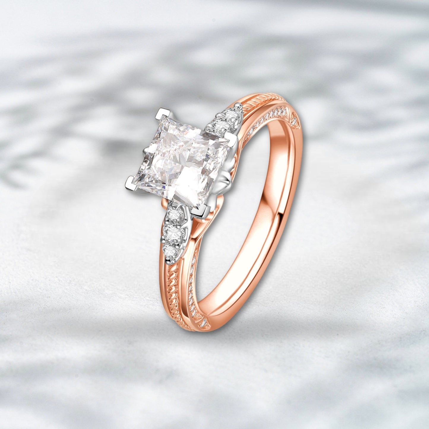 QOB Blush Empress – 2.35 ct Princess Cut Lab Diamond Ring