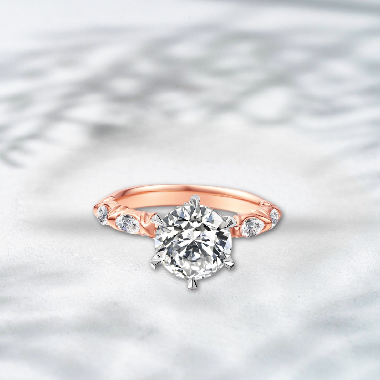 QOB Rose Rapture | 3.80ct Lab Diamond Engagement Ring in 18K Rose Gold