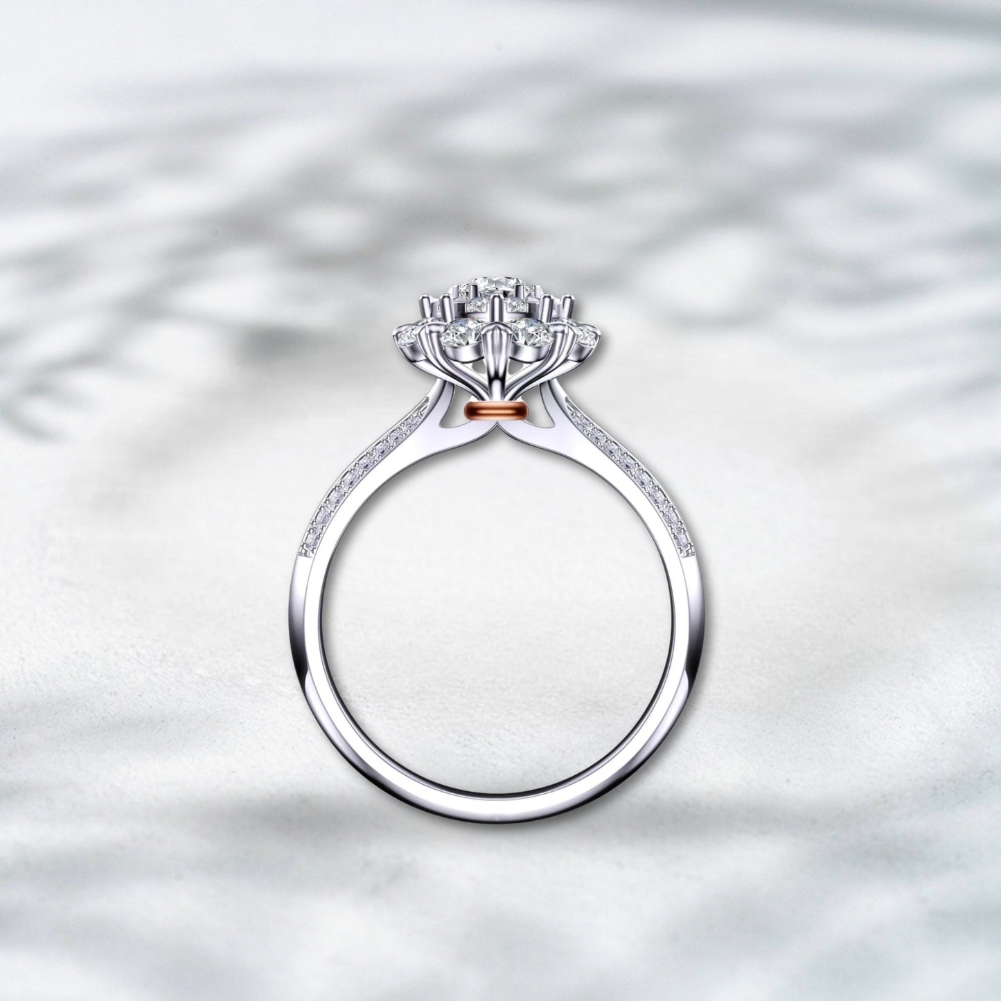 QOB Hello Halo Ring | 2.05ct Lab Diamond in 18K White Gold