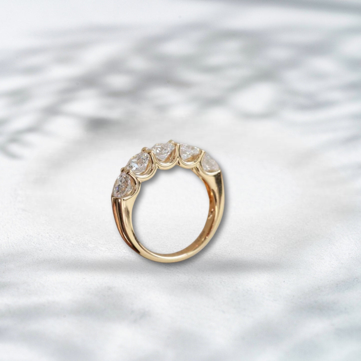 Radiant Row – Five-Stone natural Diamond Band 1.644ct in 18K Yellow Gold