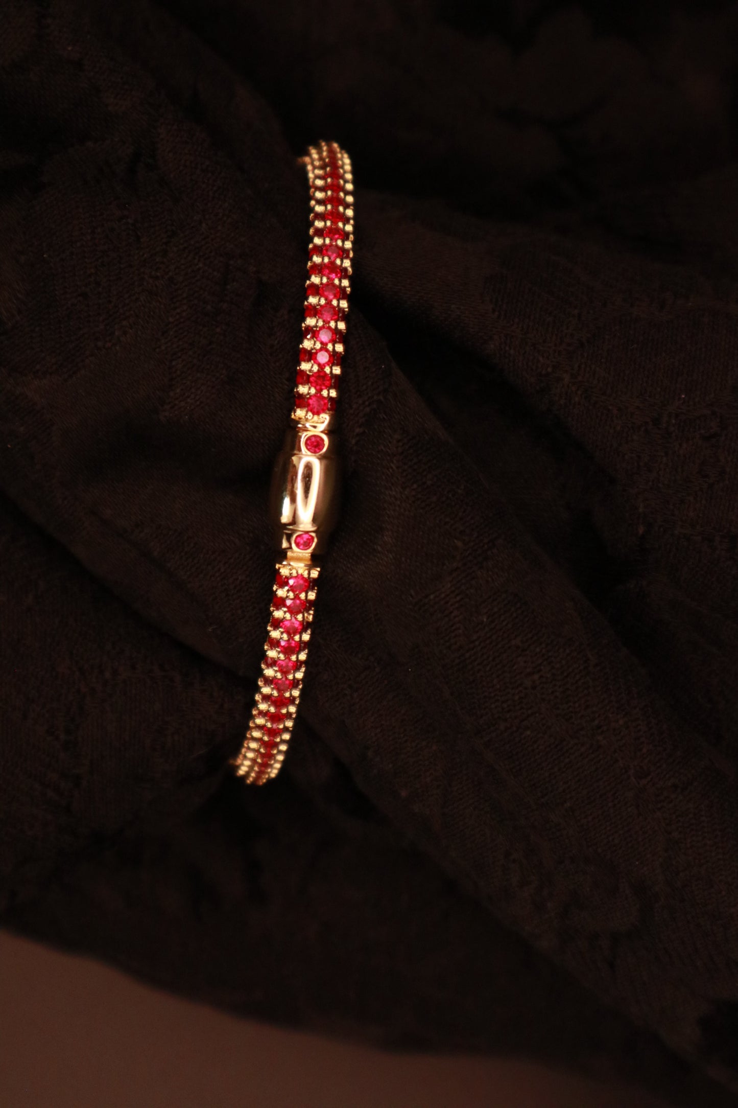 18k Gold Ruby Bangle