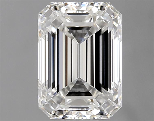 Emberly cut diamond on a gray background