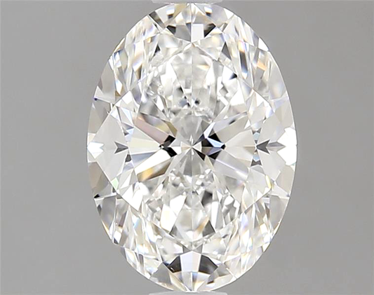 Oval-shaped diamond on a gray background