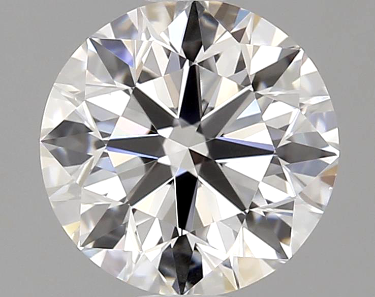 Close-up of a round diamond on a gray background