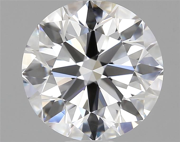 Close-up of a round diamond on a gray background