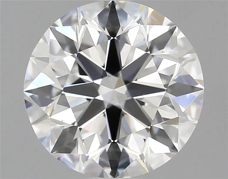 Round cut diamond on a gray background