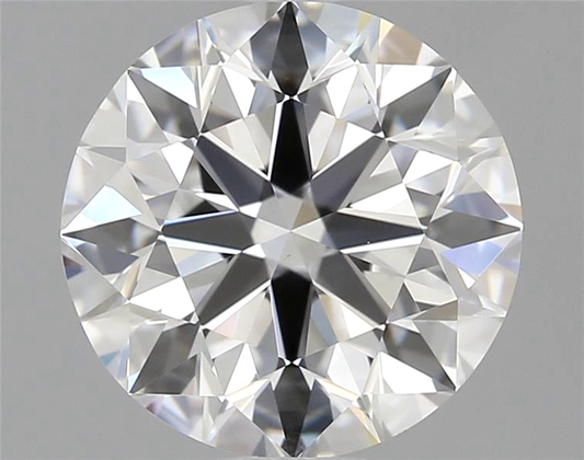 Round cut diamond on a gray background