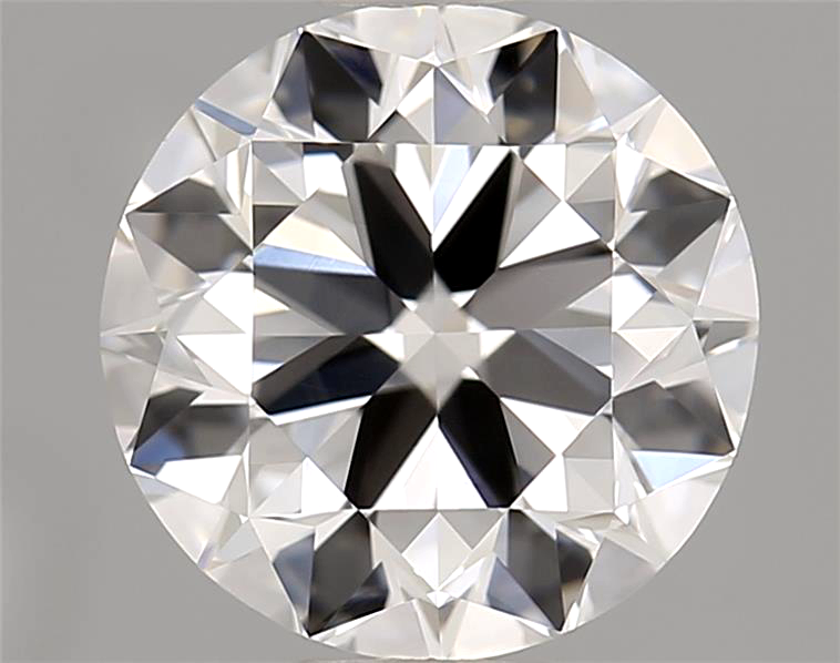 Close-up of a round diamond on a gray background
