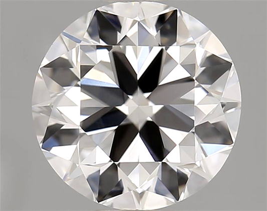 Close-up of a round diamond on a gray background