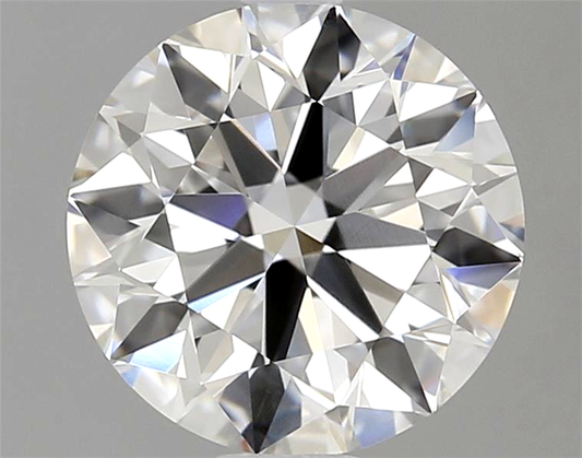 Round cut diamond on a gray background
