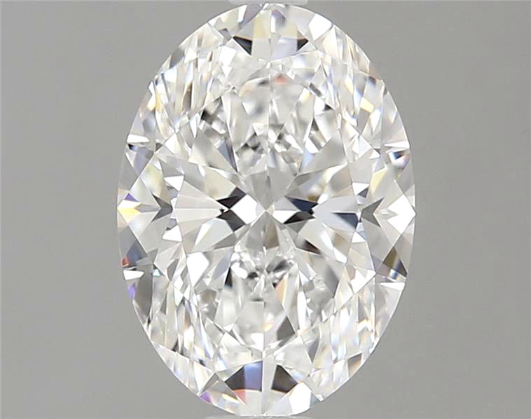 Oval-shaped diamond on a gray background