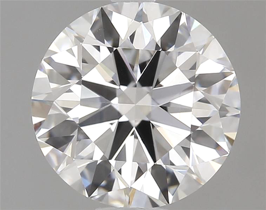 Close-up of a round diamond on a gray background