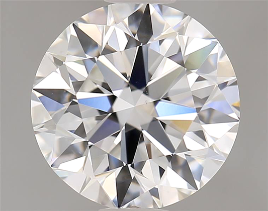 Close-up of a round diamond on a gray background