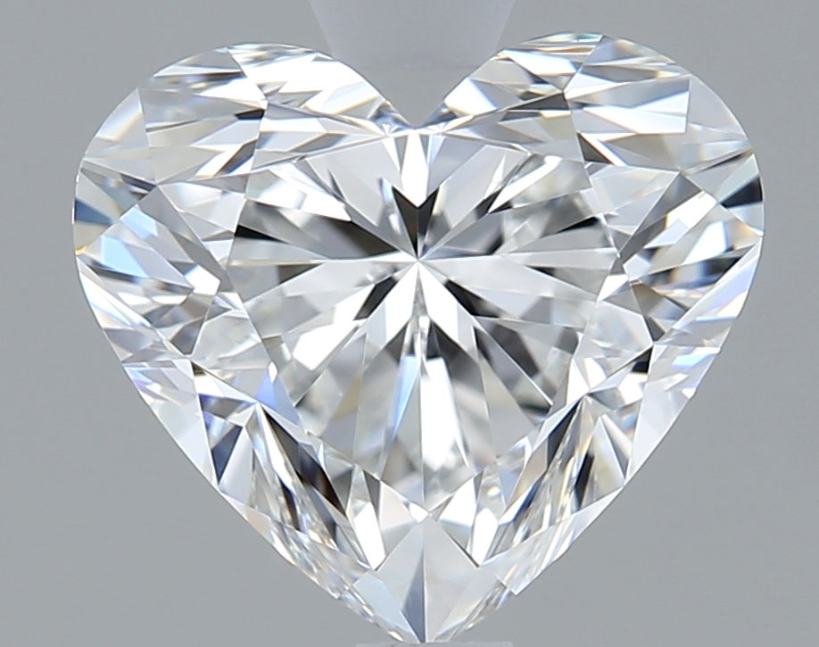 Heart-shaped diamond on a gray background