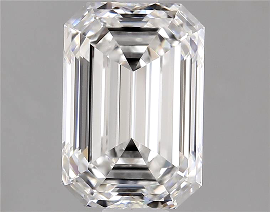 Emberly cut diamond on a gray background