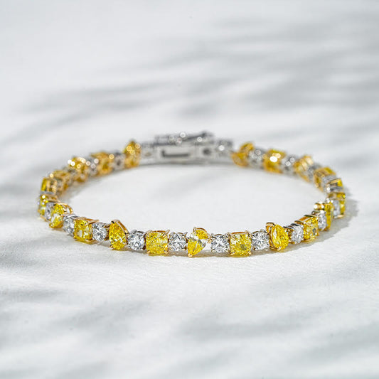 Sunbeam Duet – 18K White & Yellow Gold Lab Diamond Bracelet
