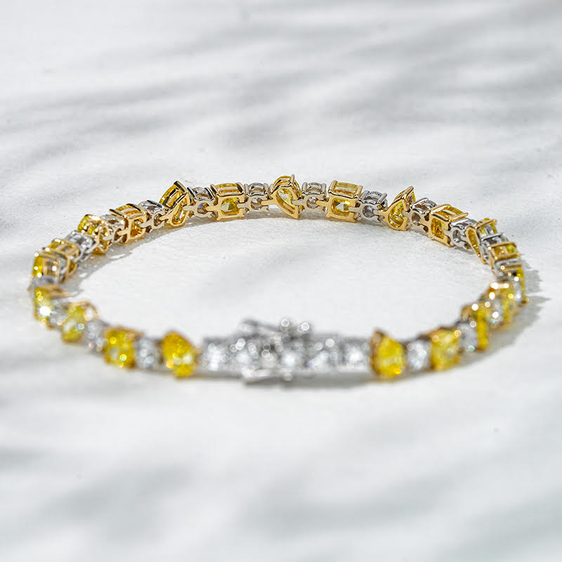Sunbeam Duet – 18K White & Yellow Gold Lab Diamond Bracelet
