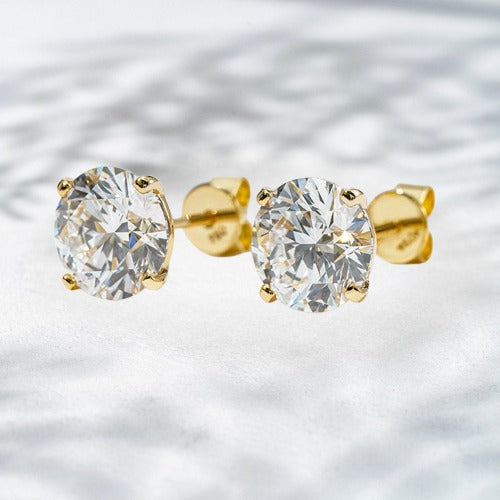 Soleil & Luna” Diamond Stud Duo – 2.0ct Natural Diamonds
